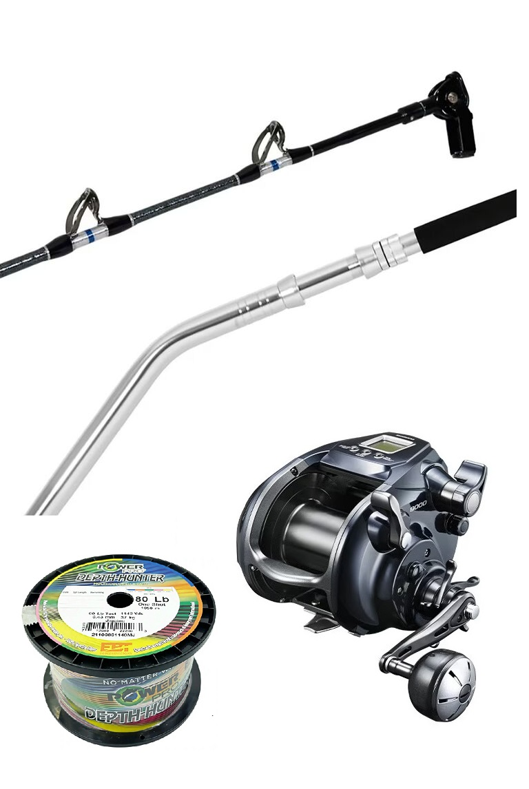 Shimano Electric Combo Forcemaster 9000 Status B/b 5'6" Pe 8-10 Pre-spooled Power Pro Braid 80lb 1050m