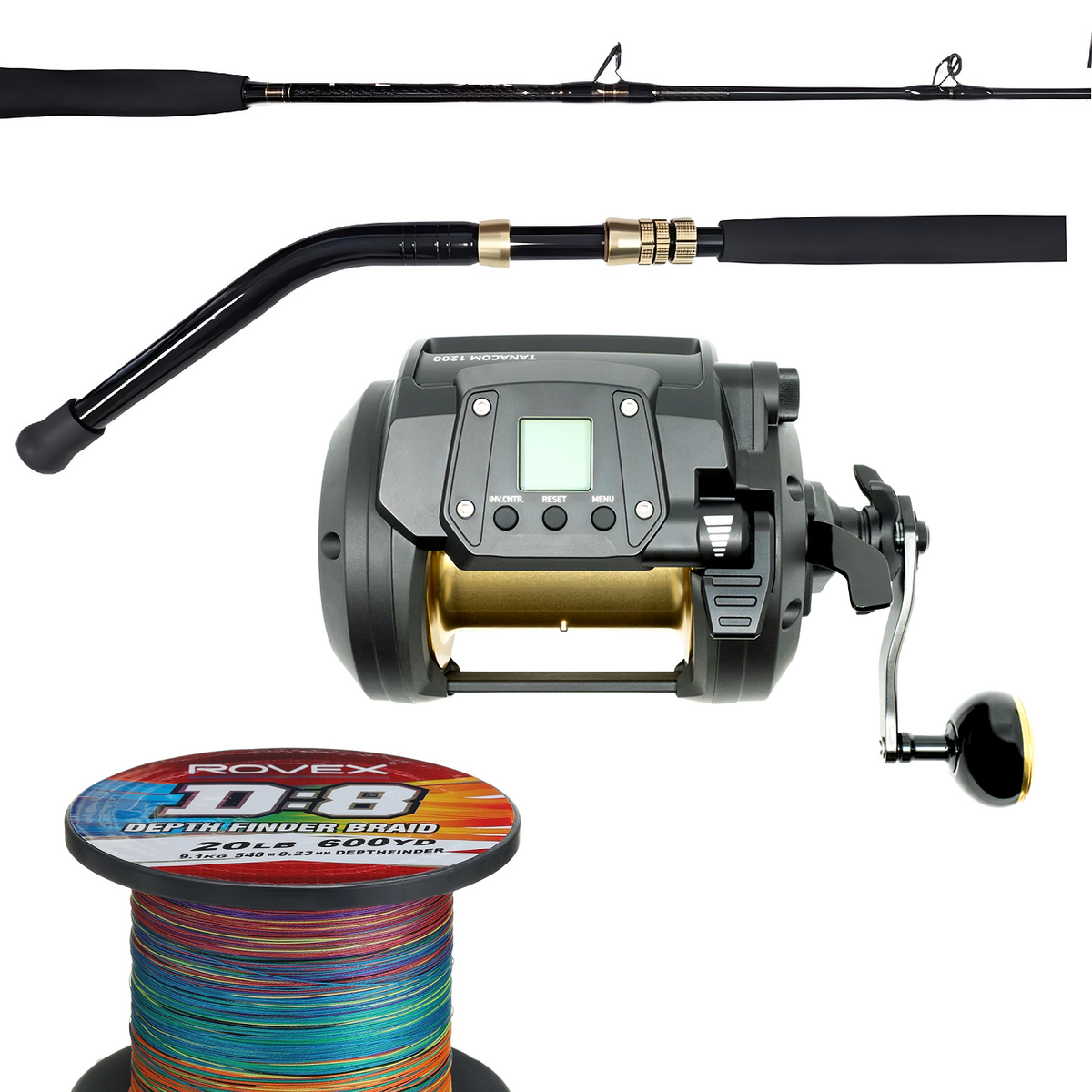 depth locator fishing reel Daiwa Electric Combo Tanacom 1200 + Wilson Live Fibre Assist Rlfea3 Pr – Fisho's Tackle World