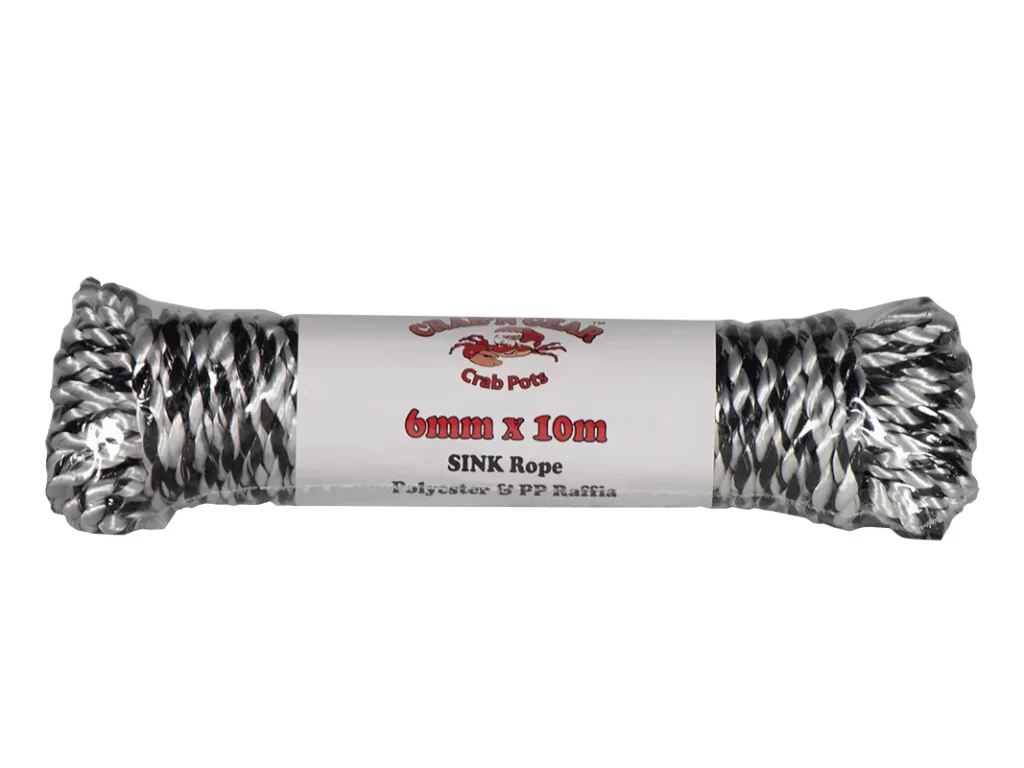 Crab'n Gear 6mm Sinking Rope 10m Black & White
