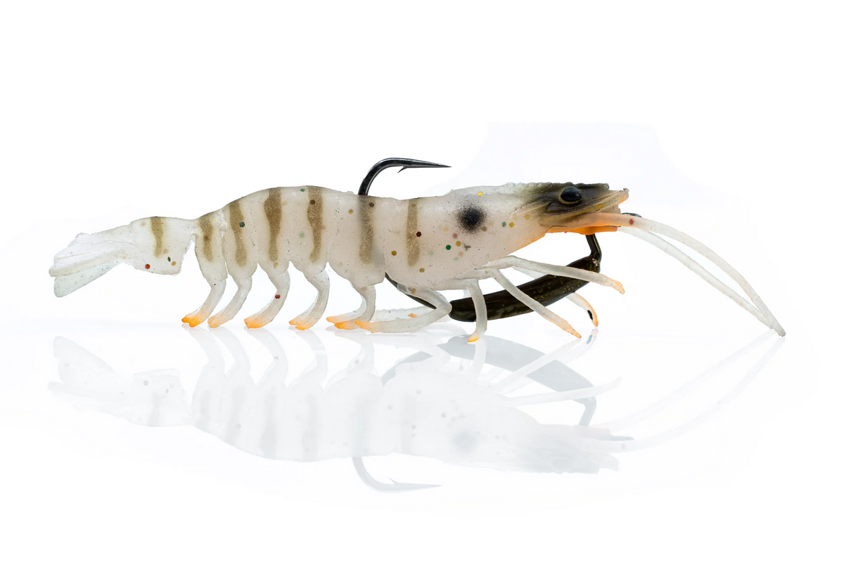 Chasebaits Flick Prawn 95mm Soft Plastic Lure [cl:brown Tiger]