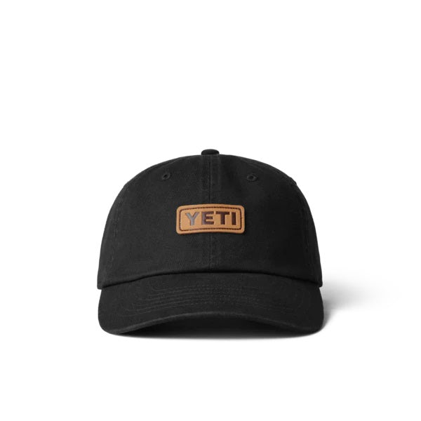 Yeti Cap Leather Logo Badge Black