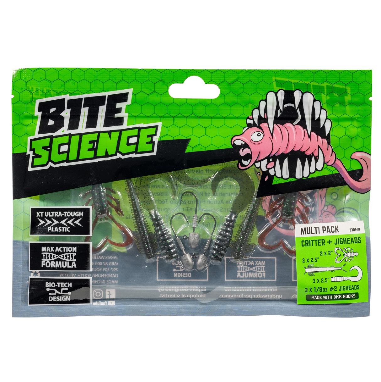 Bite Science Multi Pack Critter Soft Plastic Lures & Jigheads