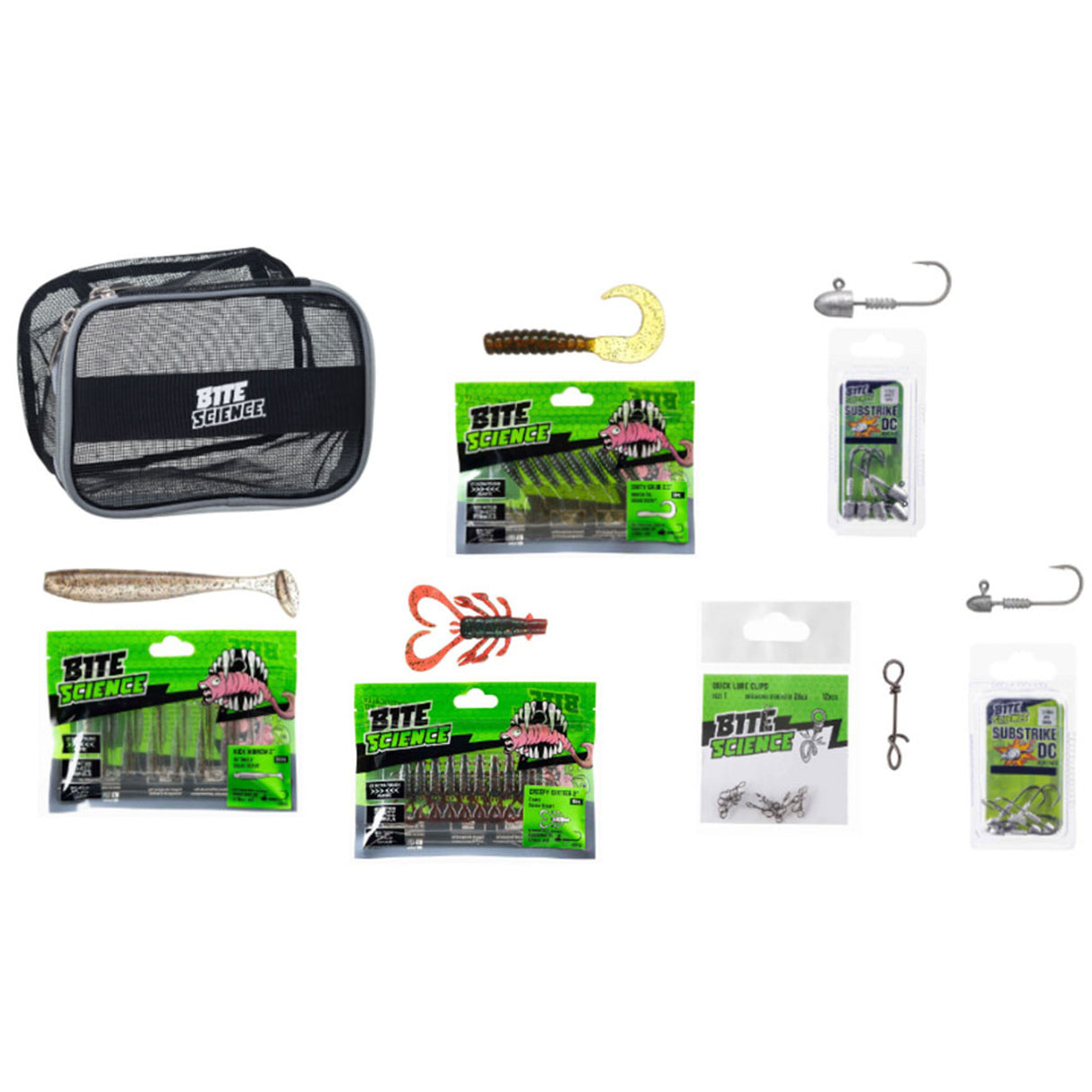 Bite Science Inshore/freshwater Soft Plastics Kit ><