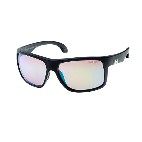 Mako Mavericks Polarised Sunglasses G2h5 (rose Lens Green Mirror Matt Black)