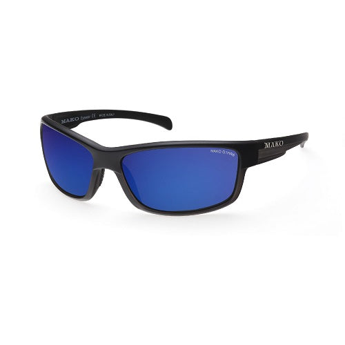 Mako Shadow Polarised Sunglasses G1hr6 (brown Lens Blue Mirror Matt Black)