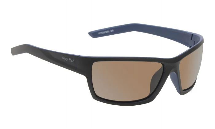 Ugly Fish Polarised Sunglasses P1550 ( Matt Black Frame - Brown Lens)