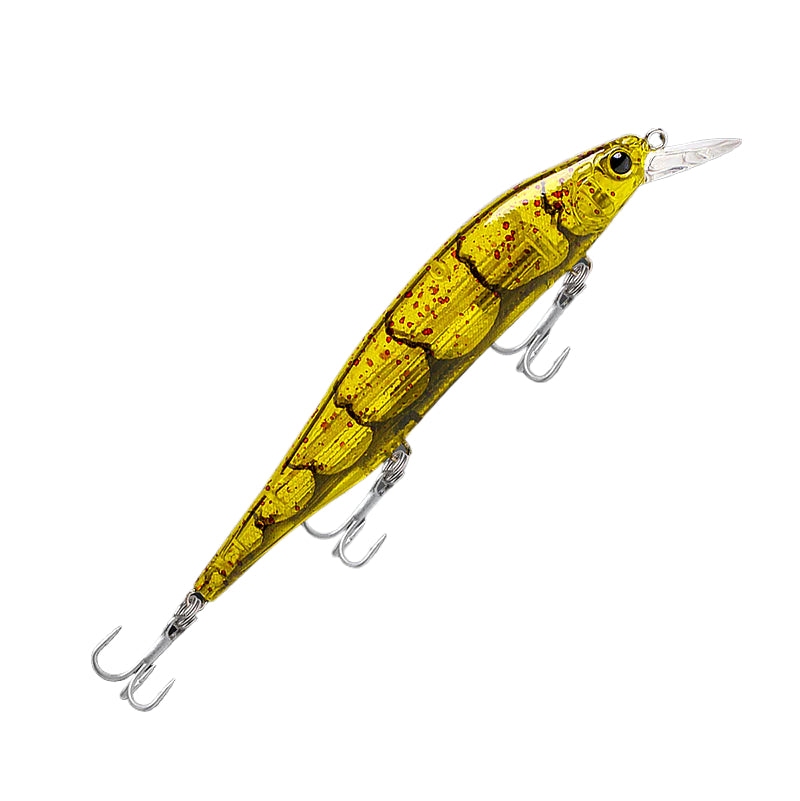 Fishcraft Slim Shady 115mm 14.6g Shallow Diver Hard Body Lure [cl:spotted Prawn]