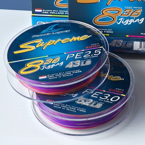 Ocean's Legacy Supreme 836 Jigging Braided Fishing Line Multi Colour 600m