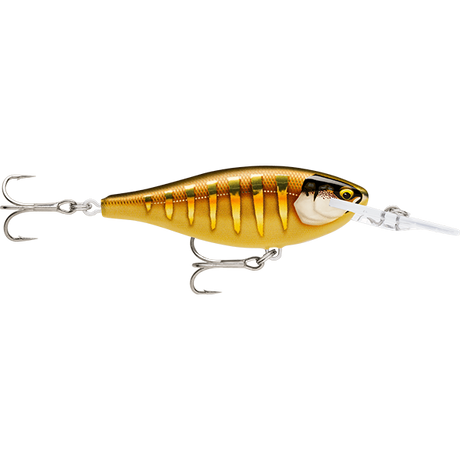 Rapala Shad Rap Elite 95mm 18g Hard Body Lure [cl:gilded Striped Grey Shine]