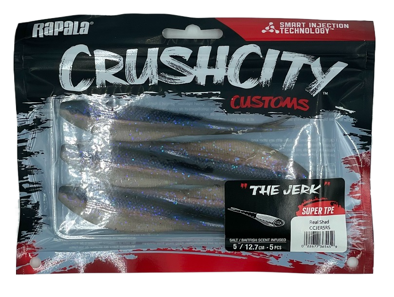 Rapala Crush City 5" The Jerk Soft Plastic Lure [cl:real Shad]
