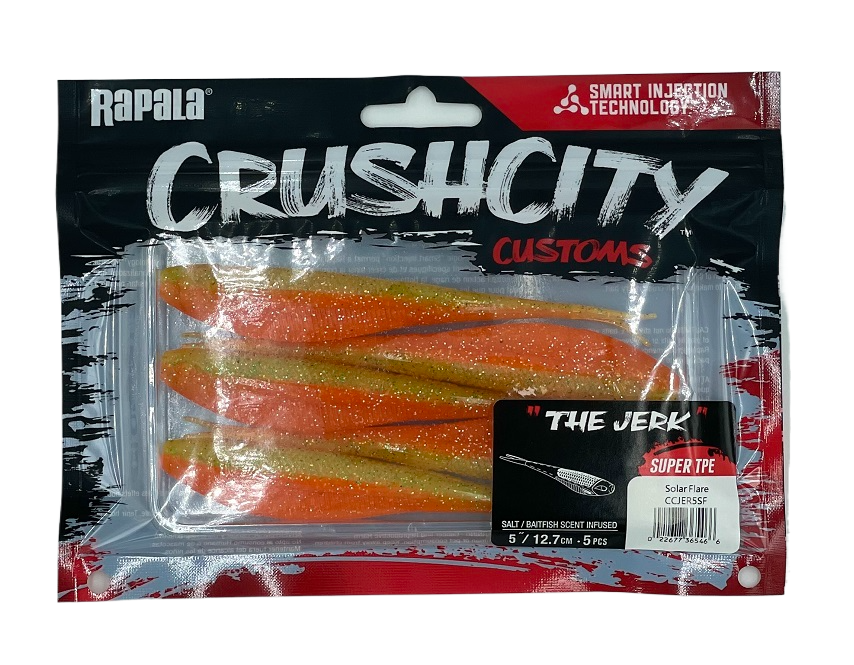 Rapala Crush City 5" The Jerk Soft Plastic Lure [cl:solar Flare]