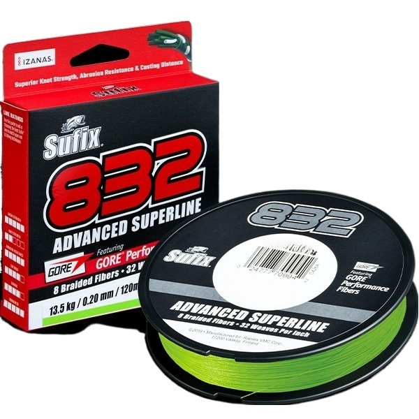 Sufix 832 Advanced Braided Fishing Line Neon Lime [sz:300yds / 20lb]