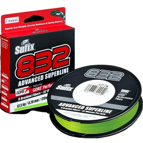 Sufix 832 Advanced Braided Fishing Line Neon Lime [sz:300yds / 20lb]