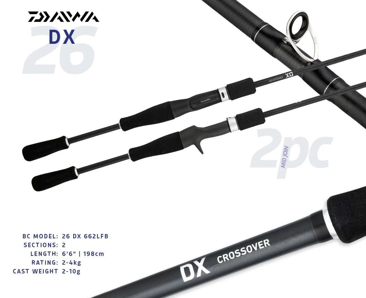 Daiwa 26 Dx Crossover Baitcast Rod [sz:6'6"/2-4kg/2pc/662lfb]