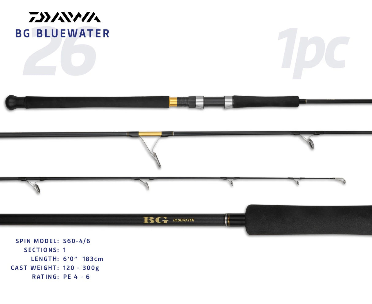Daiwa 26 Bg Bluewater Spinning Rod [sz:6'/pe 4-6/1pc/s60-4/6]