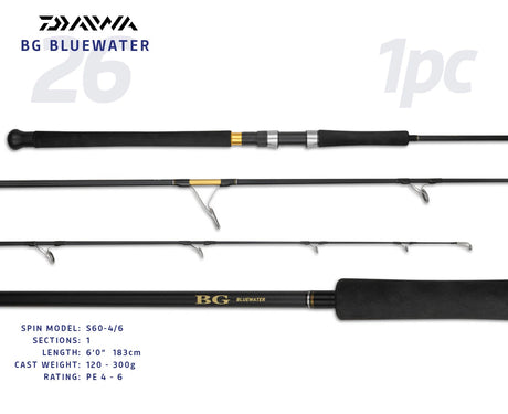 Daiwa 26 Bg Bluewater Spinning Rod [sz:6'/pe 4-6/1pc/s60-4/6]