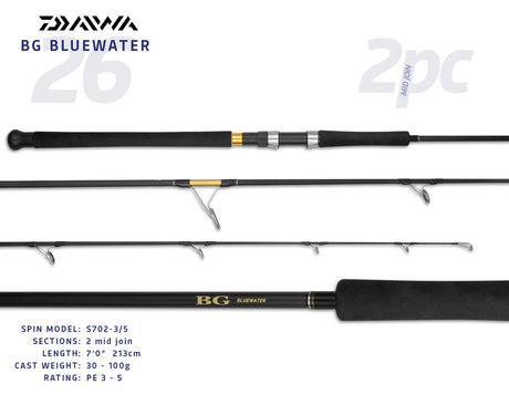 Daiwa 26 Bg Bluewater Spinning Rod [sz:7'/pe 3-5/2pc/s70-3/5]