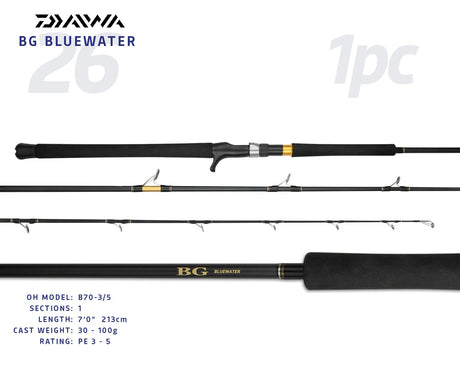Daiwa 26 Bg Bluewater Overhead Rod [sz:7'/pe 3-5/1pc/b70-3/5]