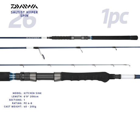 Daiwa 26 Saltist Hyper Spinning Rod [sz:6/9"/pe 4-8/1pc/s69-4/8]