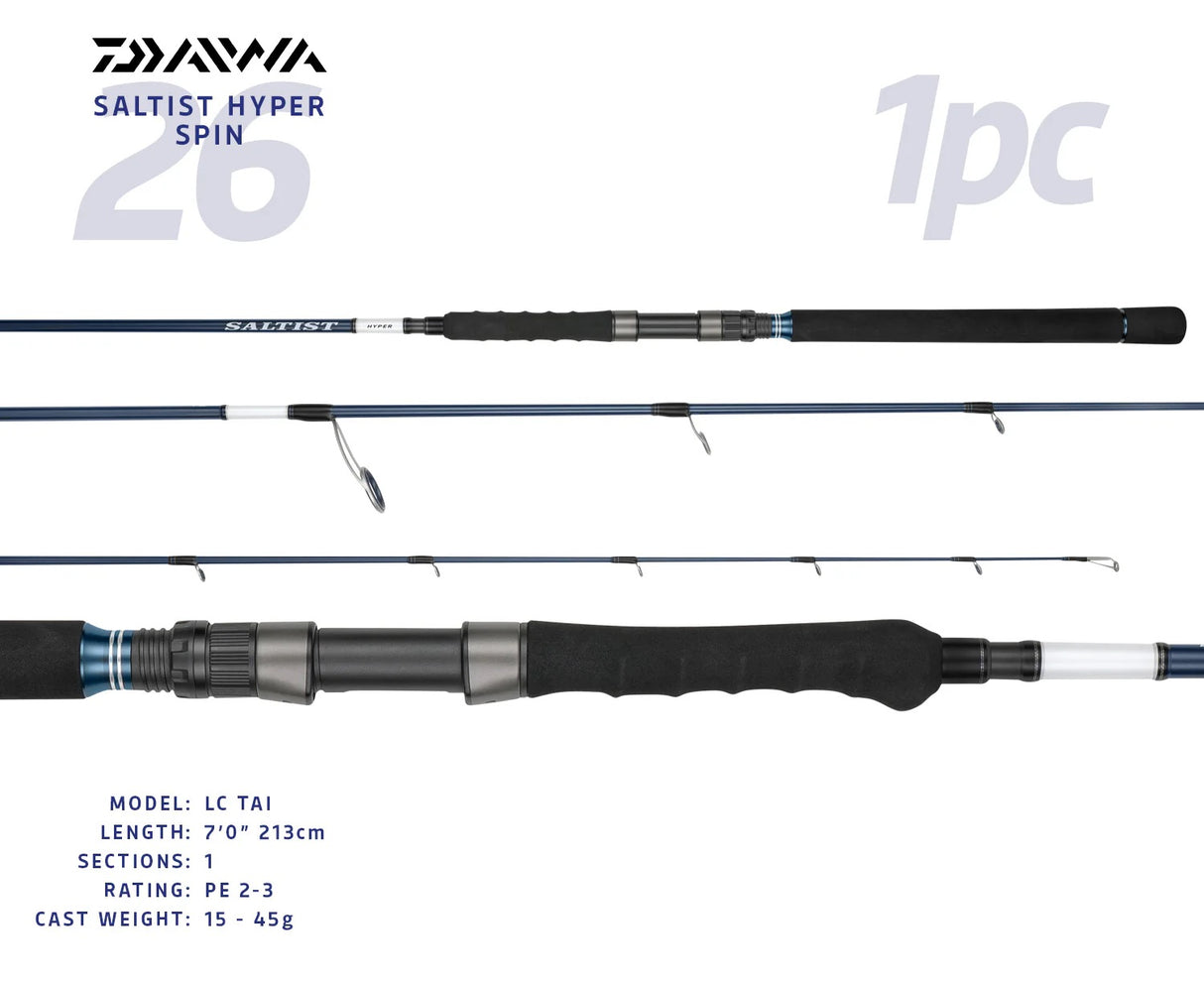 Daiwa 26 Saltist Hyper Spinning Rod [sz:7'2"/pe 2-3/2pcbj/s72-2/3]