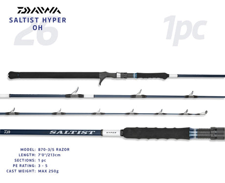 Daiwa 26 Saltist Hyper Overhead Rod [sz:7'/pe 3-5/1pc/b70-3/5]