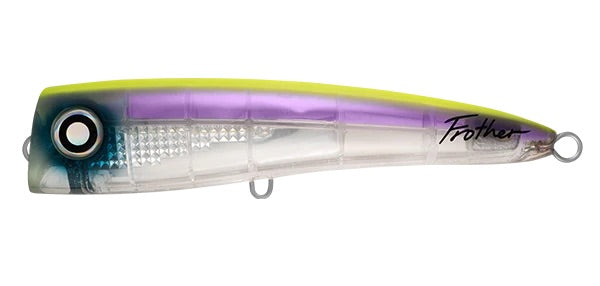 Daiwa Saltiga Frother 200mm 122g Rigged Floating Popper Lure [cl:li Clear Yellow Top]