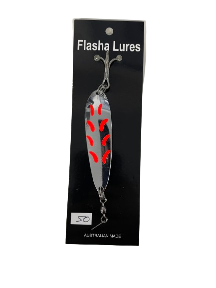 Flasha Spoon Metal Lure With Red Flash – Fisho's Tackle World