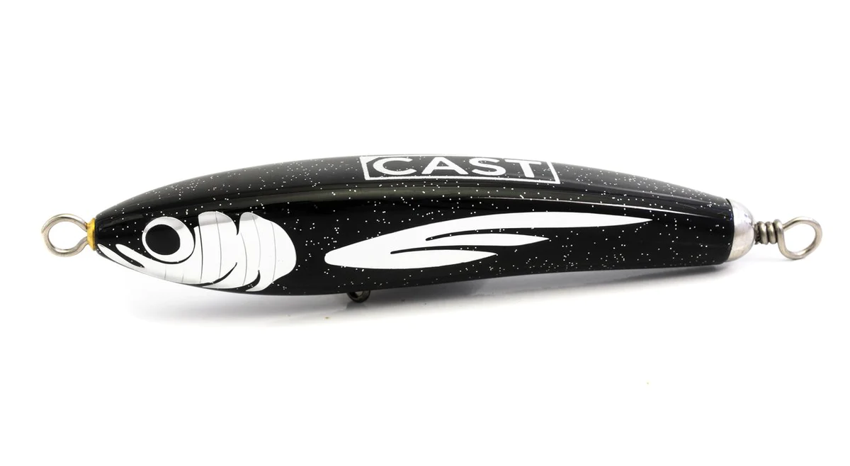 Cast Ptyd Fatboy 120mm 40g Sinking Stickbait Lure [cl:black Pearl Chrome]