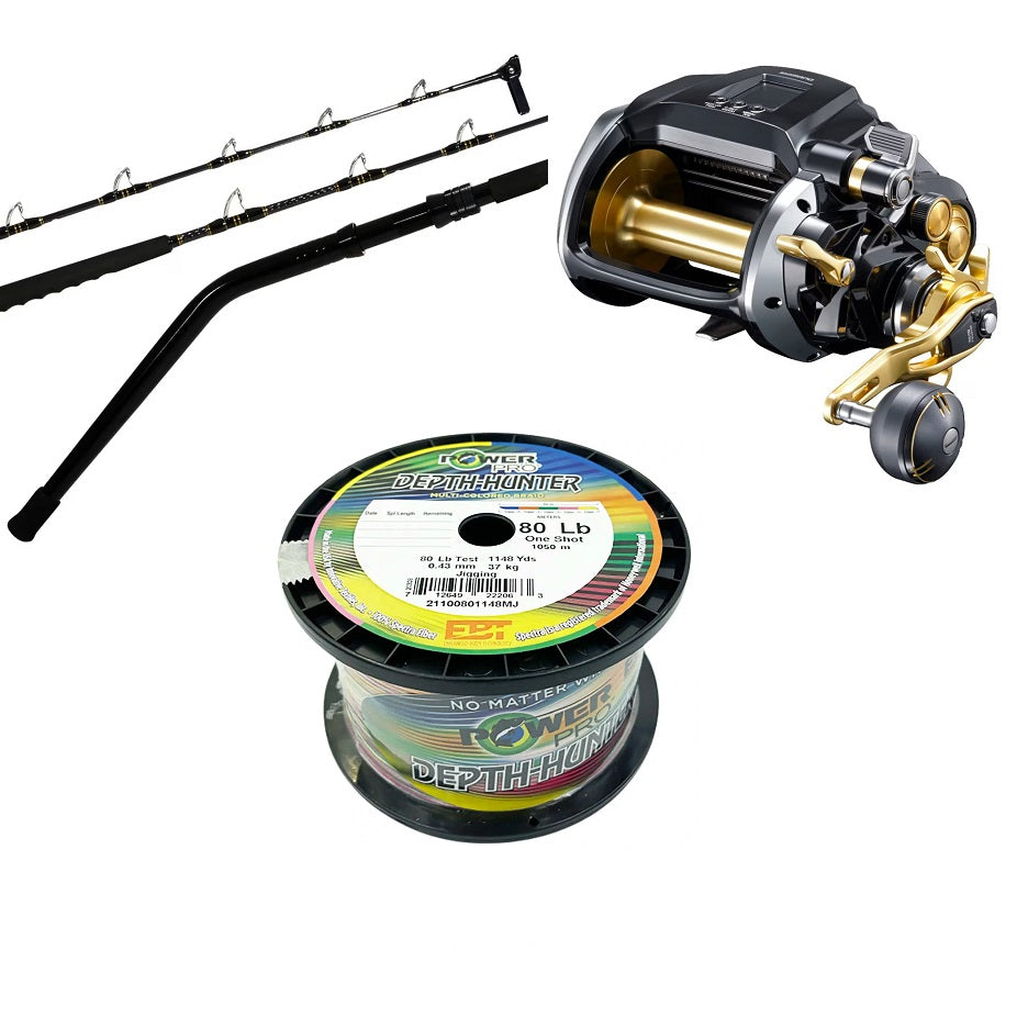 Shimano Electric Combo Beastmaster Md12000 Speedmaster B/b 6'5" 80-200lb Pre-spooled Power Pro Braid 80lb 1050m