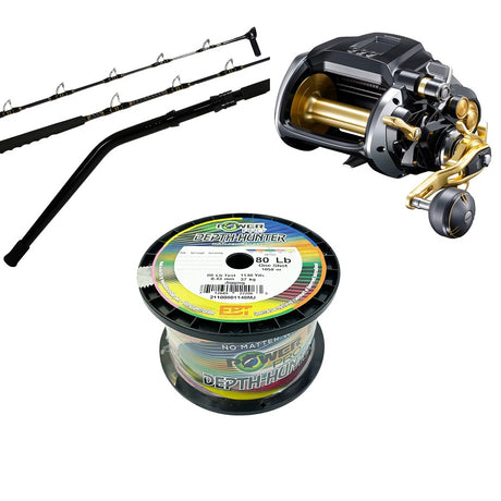 Shimano Electric Combo Beastmaster Md12000 Speedmaster B/b 6'5" 80-200lb Pre-spooled Power Pro Braid 80lb 1050m