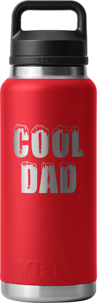 Yeti Rambler 36oz (1l) Bottle With Chug Cap Engraved "cool Dad" > [cl:rescue Red]