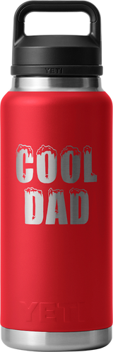 Yeti Rambler 36oz (1l) Bottle With Chug Cap Engraved "cool Dad" > [cl:rescue Red]