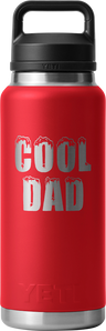 Yeti Rambler 36oz (1l) Bottle With Chug Cap Engraved "cool Dad" > [cl:rescue Red]