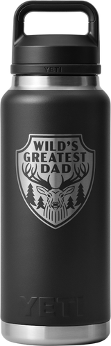Yeti Rambler 36oz (1l) Bottle With Chug Cap Engraved "wild's Greatest Dad" > [cl:black]