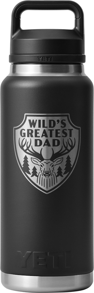 Yeti Rambler 36oz (1l) Bottle With Chug Cap Engraved "wild's Greatest Dad" > [cl:black]