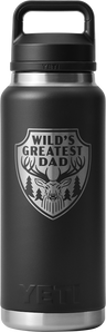 Yeti Rambler 36oz (1l) Bottle With Chug Cap Engraved "wild's Greatest Dad" > [cl:black]