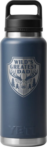 Yeti Rambler 36oz (1l) Bottle With Chug Cap Engraved "wild's Greatest Dad" > [cl:navy]