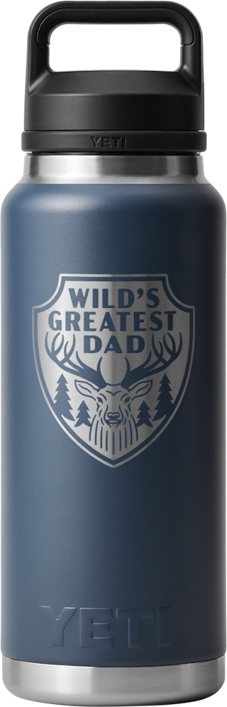 Yeti Rambler 36oz (1l) Bottle With Chug Cap Engraved "wild's Greatest Dad" > [cl:navy]