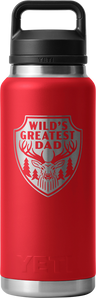 Yeti Rambler 36oz (1l) Bottle With Chug Cap Engraved "wild's Greatest Dad" > [cl:rescue Red]