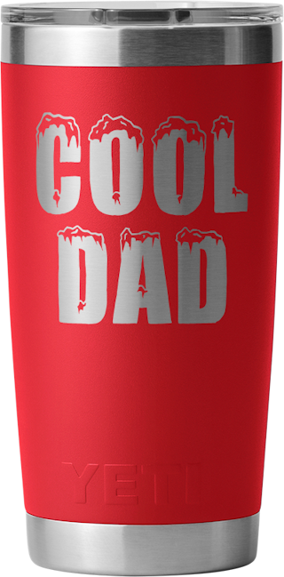 Yeti Rambler 20oz (591ml) Tumbler With Magslider Lid Engraved "cool Dad" > [cl:rescue Red]