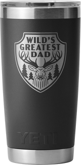 Yeti Rambler 20oz (591ml) Tumbler With Magslider Lid Engraved "wild's Greatest Dad" > [cl:black]