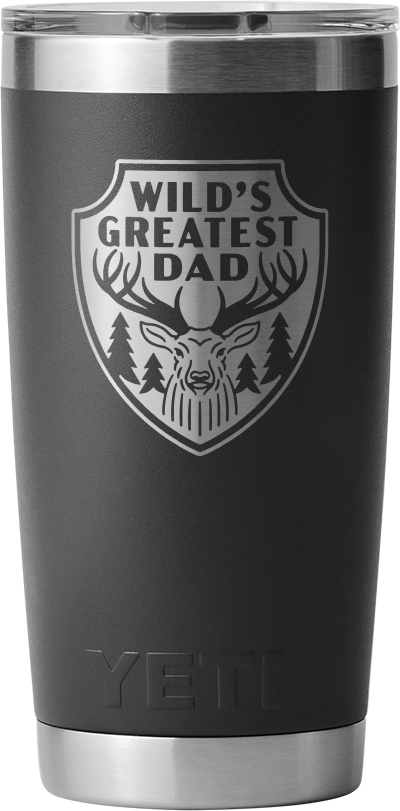 Yeti Rambler 20oz (591ml) Tumbler With Magslider Lid Engraved "wild's Greatest Dad" > [cl:black]