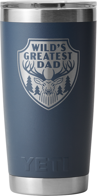 Yeti Rambler 20oz (591ml) Tumbler With Magslider Lid Engraved "wild's Greatest Dad" > [cl:navy]