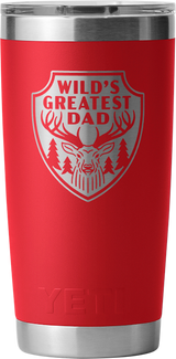 Yeti Rambler 20oz (591ml) Tumbler With Magslider Lid Engraved "wild's Greatest Dad" > [cl:rescue Red]