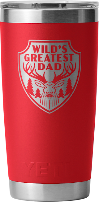 Yeti Rambler 20oz (591ml) Tumbler With Magslider Lid Engraved "wild's Greatest Dad" > [cl:rescue Red]