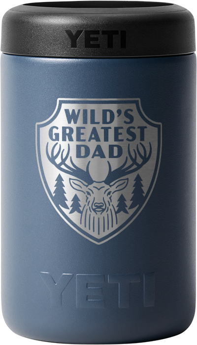 Yeti Rambler Colster Insulated (375ml) Can Cooler Engraved "wild's Greatest Dad" > [cl:navy]