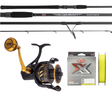 Penn Combo Slammer Iv 4500hs Regiment Black Ops Sp722mh 6-10kg With 30lb Berkley X8 Green >< 