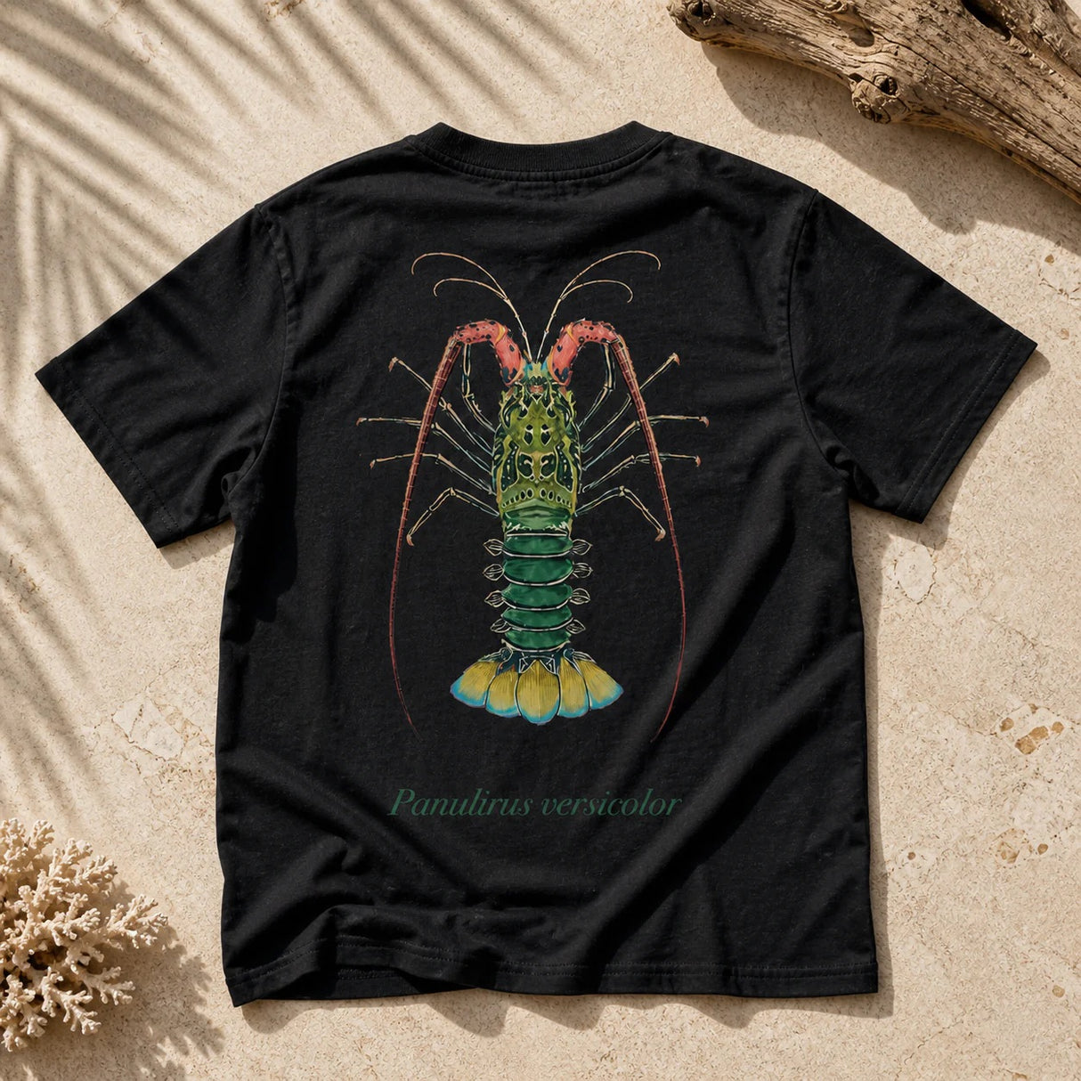 Reef Lagoon T-shirt Ss Tee Painted Rock Lobster Black [sz:s]