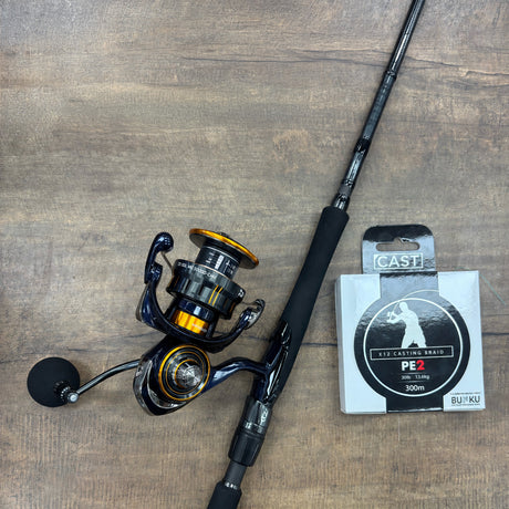 Daiwa Combo Td Sol Mq 5000d-cxh + 23 Td Black 742mhfs 7'4" 5-10kg Spooled With 300m Pe 2 30lb Buku X12 Braid >