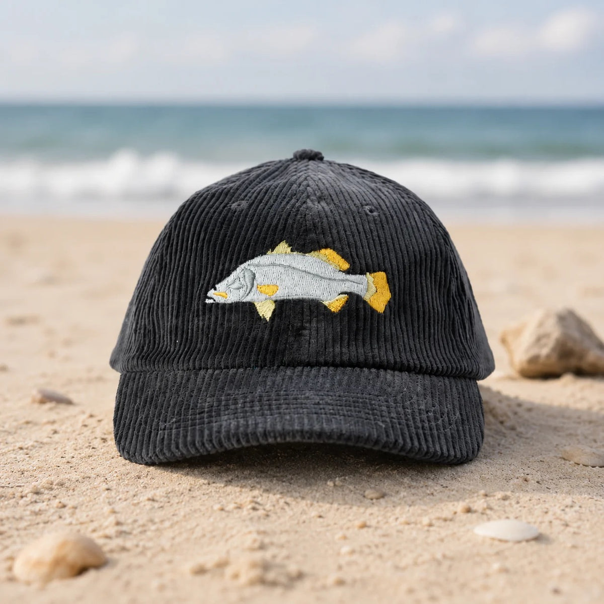 Reef Lagoon Corduroy Curved Brim Cap [cl:barramundi / Charcoal]